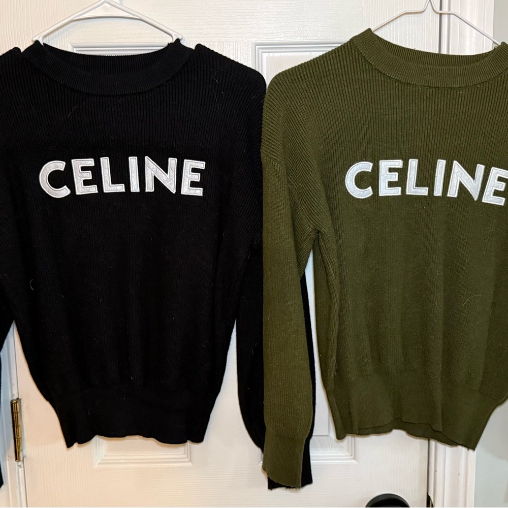 Celine Women's Black and Olive Sweaters